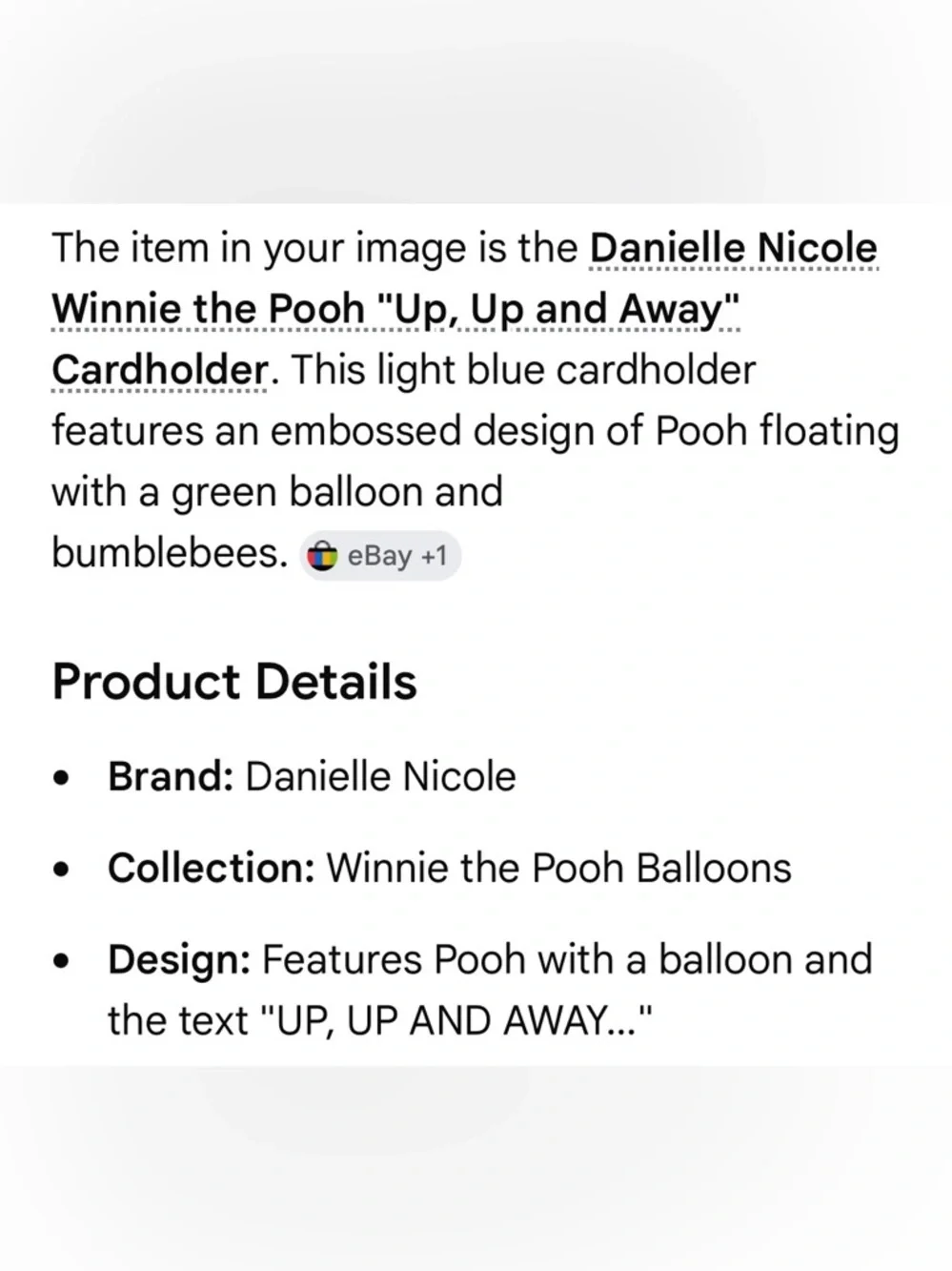 Disney Winnie the Pooh Balloon “Up Up and Away” Cardholder BoxLunch Exclusive